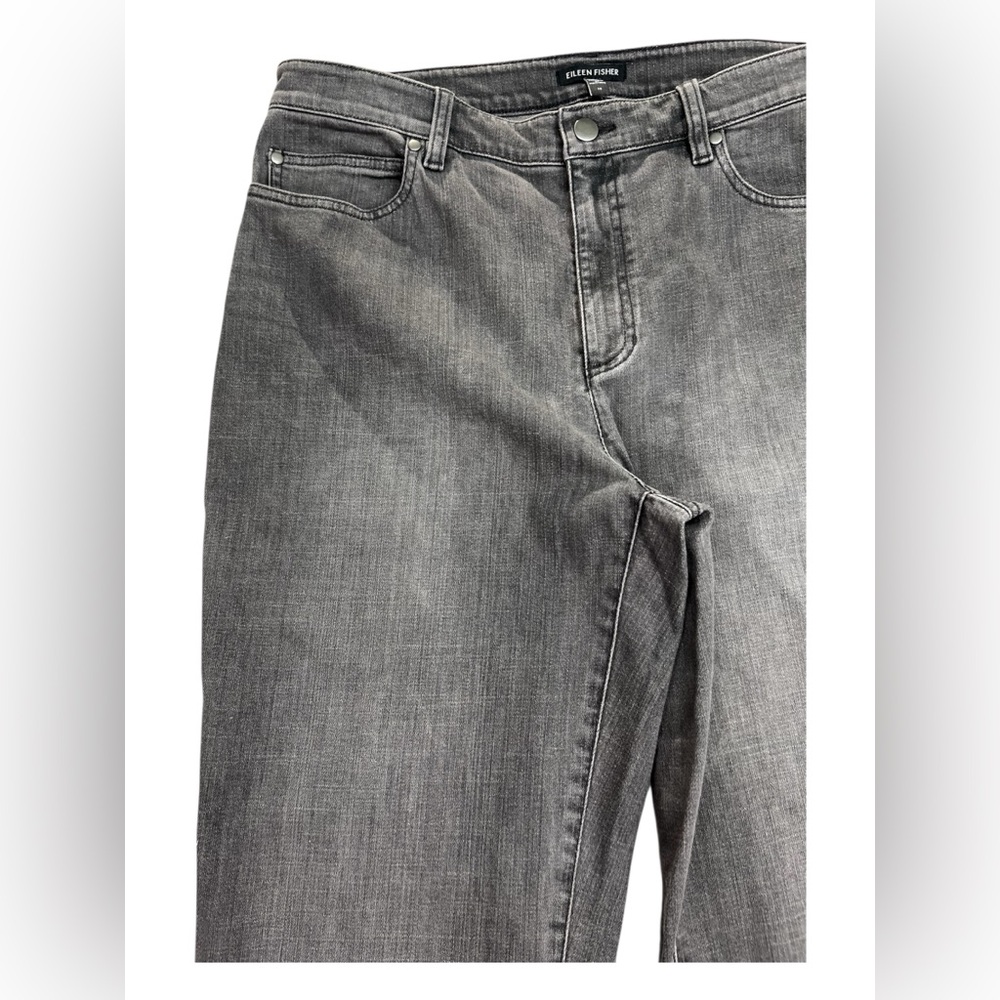 Eileen Fisher Organic Cotton Stretch High Waisted Jeans Carbon Grey - Picture 4 of 14